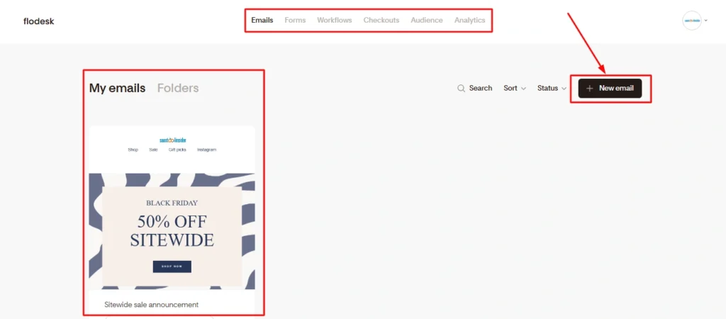 Flodesk Interface