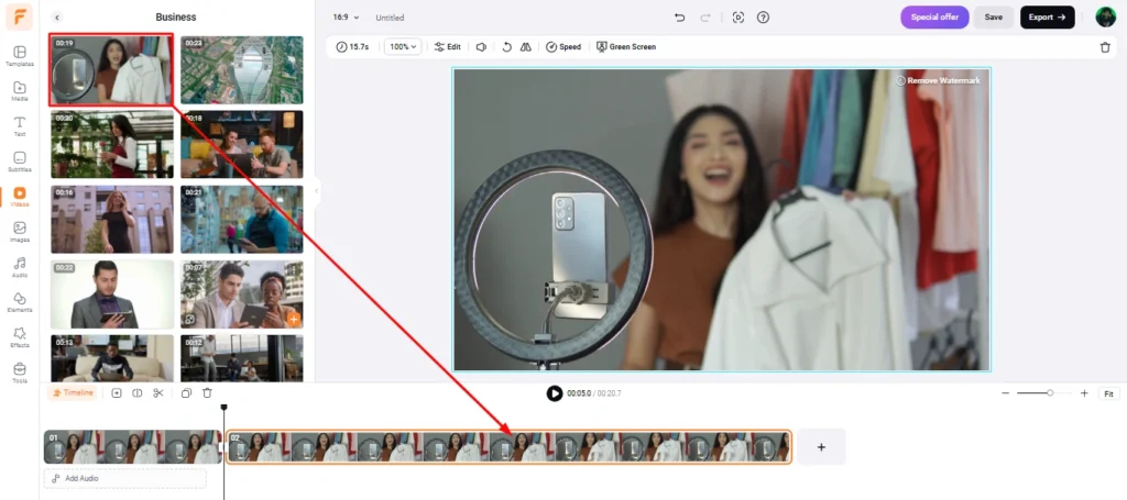 Drag-and-Drop Timeline Editor